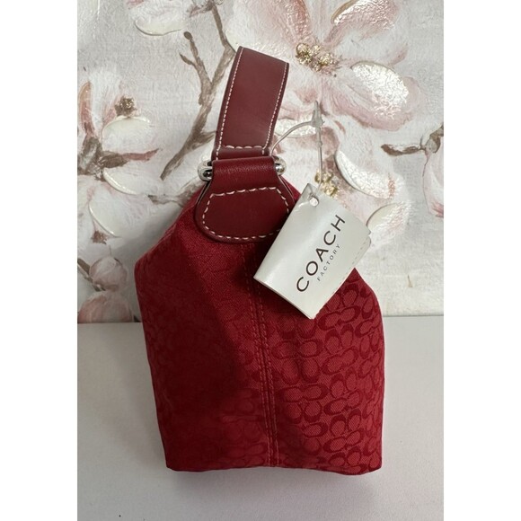 Coach Soho Vintage mini signature top handle red canvas bag new F40589 - Picture 6 of 16